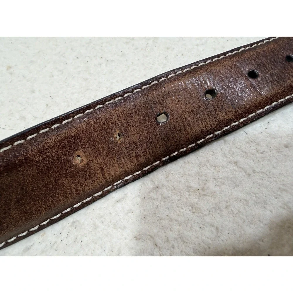 Links Kings Leather Belt Mens‎ 46 52 Brown Handcrafted Italian Western Heritage